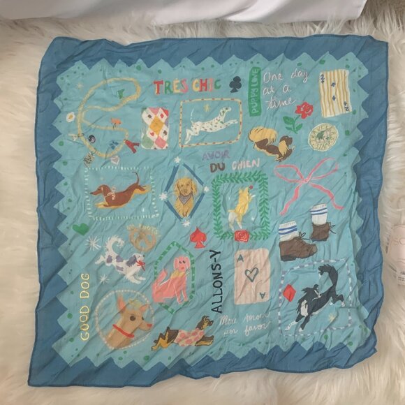 ANTHROPOLOGIE X MAEVE Dogs Printed Bandana Scarf - Picture 2 of 3